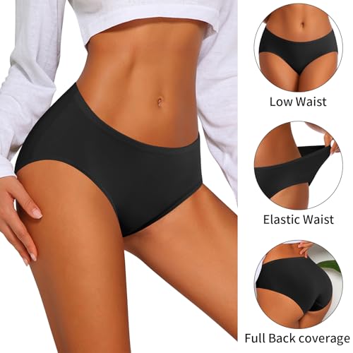 Image of Eiggam Women's Cotton Bikini Panties,High-Cut Full Coverage Stretch Cool Underwear for Women