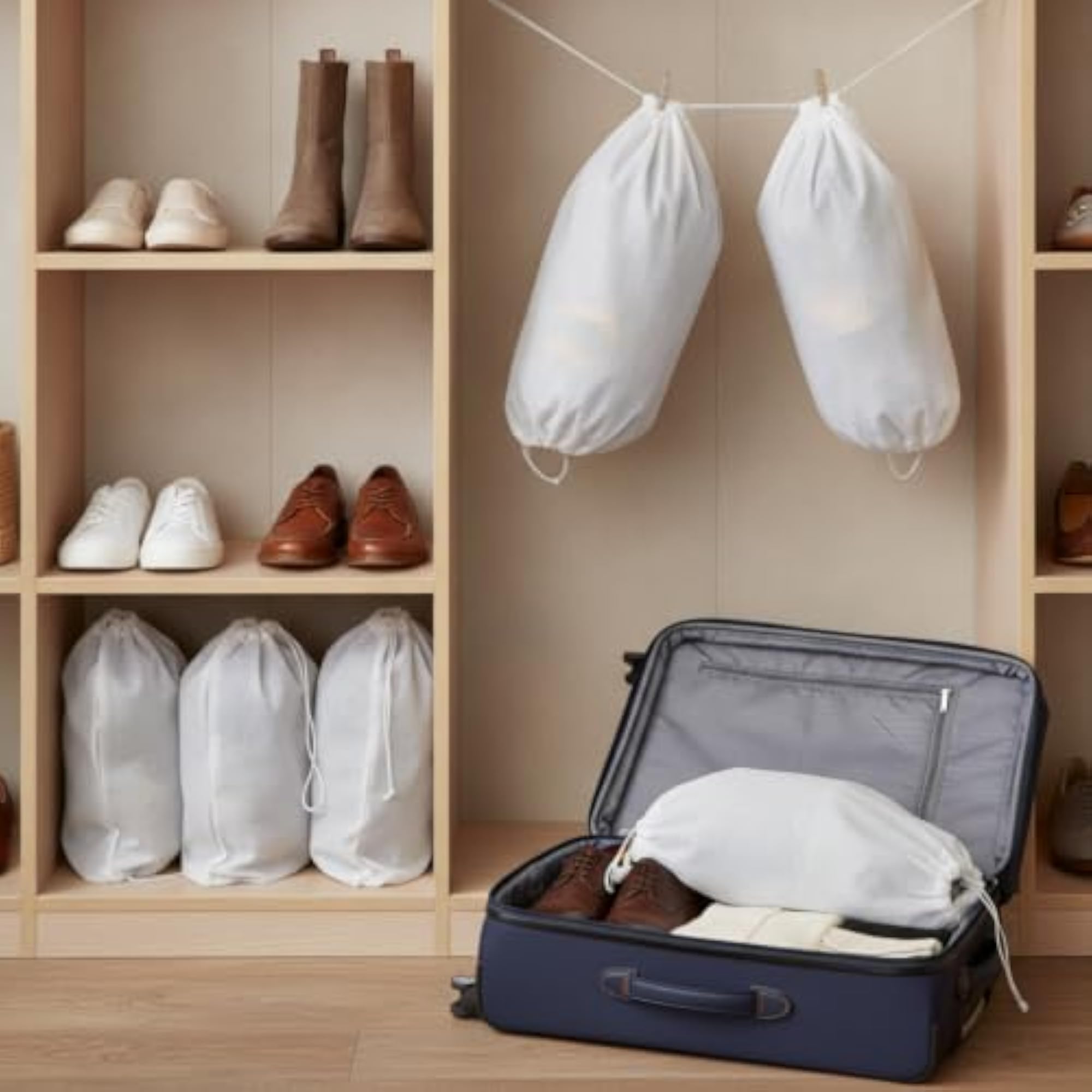 Nonwoven Shoe Storage Bags for Drying, Dust Protection
