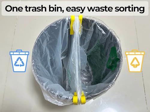 Image of Pack of 8 - Dustbin Bag Holder Clip - Anti-Slip Trash Bag Locks | Universal Fit for Dustbins | Eco-Friendly Bioplastic | Keeps Bags from Falling Inside (8 Pcs.)
