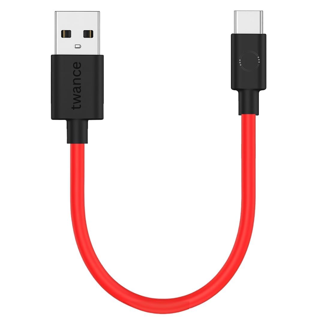 twance 0.25 Meter (Short Cable) TPE Type C to USB Fast charging and data transfer cable- (Red color) I 65W / 3.1A 480 Mbps Data Sync I Compatible with All C port enable Devices & Smartphone twance 0.25 Meter (Short Cable) TPE Type C to USB Fast charging and data transfer cable- (Red color) I 65W / 3.1A 480 Mbps Data Sync I Compatible with All C port enable Devices & Smartphone