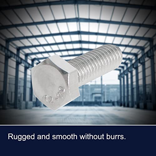Image of M6 x 16mm Hex Head Bolts Screws Grade 5.8 Stainless Steel, Fasteners Fully Machine Threaded SUS304 30 Pcs