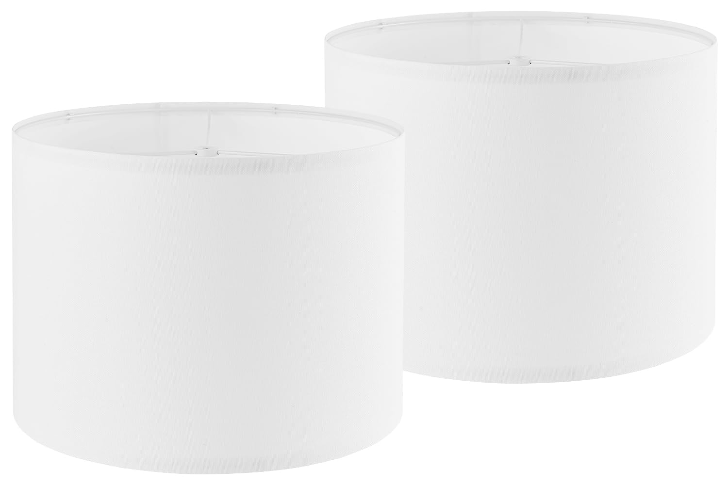 Lampshades Set of 2, White Linen Modern Lamp Shades, 13 
