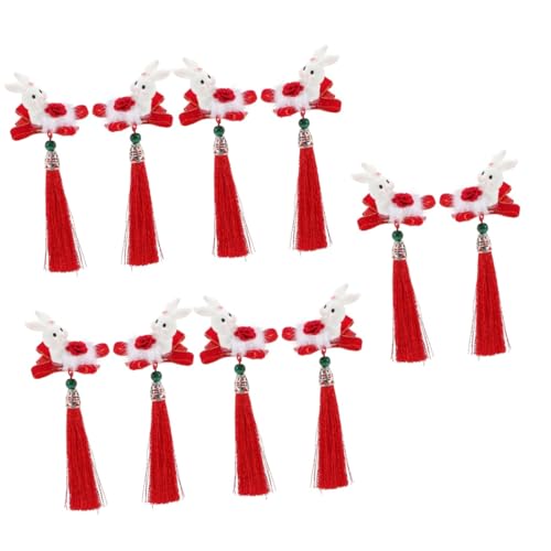 Barrettes à cheveux filles UPKOCH anti-glisse style chinois à pompons