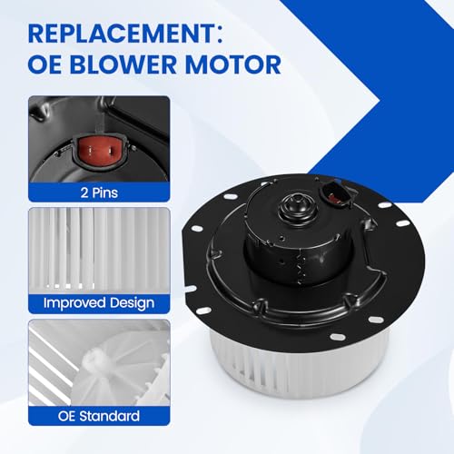 Image of HVAC Blower Motor 700022 Compatible with Ford E-150 E-250 E-350 E-450 Econoline Club Wagon, PM290, 3010059, FOTZ18504A, A /C Blower Motor Assembly E-550 Super Duty