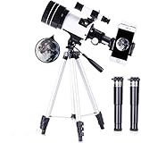 Le télescope [MEILLEUR télescope pour les enfants débutants !] répond à tous les besoins des débutants, et le voyage astronomique des enfants commence à partir d'ici ! Équipé d'un objectif Barlow 3X et de deux oculaires, H20 mm et H6 mm, les enfants peuvent obtenir un grossissement de 15X à 150X. Qu'il s'agisse d'observer les étoiles et les lunes la nuit ou d'observer les planètes, le télescope est la meilleure aide pour les enfants débutants en astronomie.