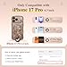 GVIEWIN for iPhone 17 Pro Case Compatible with MagSafe [Curly Wave Edge][Full Camera Protection] Floral Translucent Shockproof Magnetic Women Phone Case for iPhone 17 Pro 6.3'', Floratopia/Brown