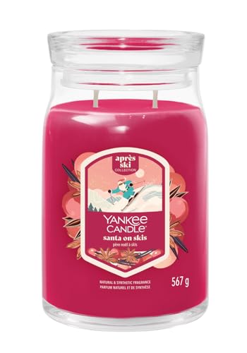 Yankee Candle Bougie parfumée dans un verre (grande) Santa On Ski ? Bougie signature « Collection d'hiver 2025 ? Apres Ski » avec durée de combustion jusqu'à 90 heures