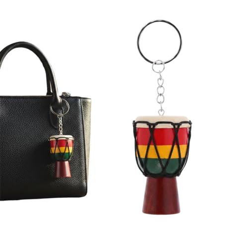 Healifty Llavero Djembé Africano Artesanal Colgante Tambor de Mano Decorativo Recuerdo Viaje Único para Mochila y Accesorios Personales
