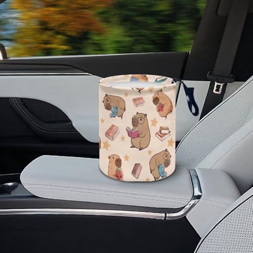 Image of Capibala Car Trash Bag, Car Trash Can - Cute, Portable, Collapsible for Back Seat, Floor, or Hanging Headrest Waste Basket - Cars Garbage Accessory