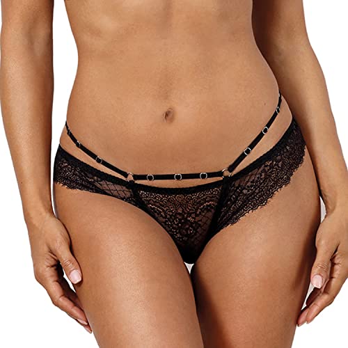 String Sexy Axami Noir V-10098 XS Lingerie Fine String Dentelle Noir