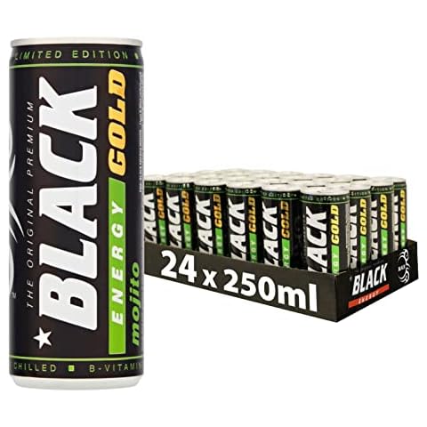 Black Energy Drink with Lime & Mint Flavour 250Ml (Pack of 24) - Caffeinated Drink with Vitamin B6 and B12 - Multipack Cover