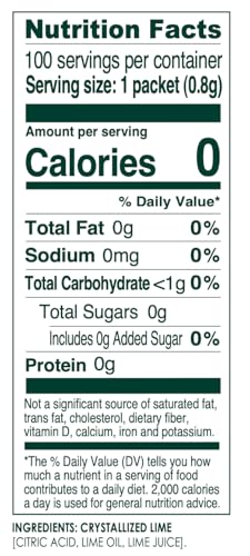 Image of True Lime Sugar Free Drink Mix Packets, Water Enhancer, 100 ct