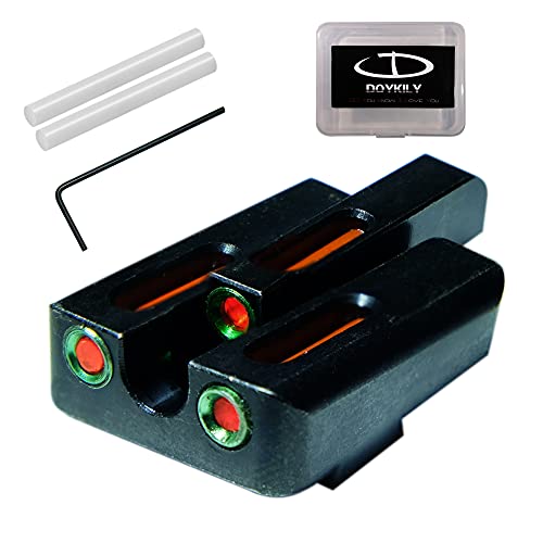 DOYKILY Sights Set for Glock, 3-Dot Front and Rear Sight,High Performance Bright Optical Fiber,for G17/17L/19/22/23/24/26/27/33/34/35/38/39 (not Including Glock Mos ) (Red)