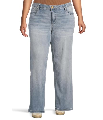 KUT from the Kloth Women's Plus Size Jean High Rise Wide Leg Clean Hem
