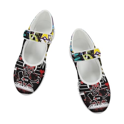 JoyLamoria Aztec Running Horse Walking Shoes Stylish Strap Mary Jane Shoes Adjustable Barefoot Shoes Womens US 4-93