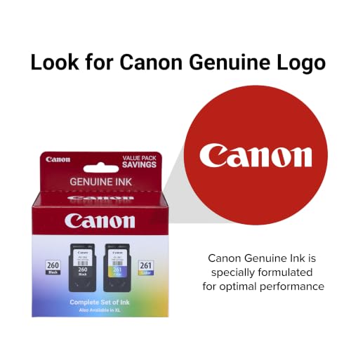 Image of Canon PG-260 / CLI-261 Genuine Ink Value Pack (2 Cartridges), Compatible with TS5320, TR7020 | Compatible with TS5320, TR7020