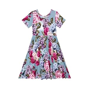 Posh Peanut Little Girls Dresses – Ruffled Toddler Twirl Dress & Summer Clothes for Girls Made with Viscose from Bamboo