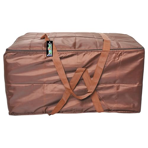 Image of Peafowl Double Bed Blanket Bag Cover /Saree Bag With Water Proof Dust Proof /King Size Blanket Cover Jumbo Bag (Coffee)