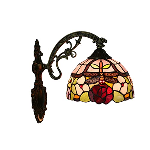 Applique Tiffany libellule en vitrail de 7,8 pouces pour deco chambre et couloir