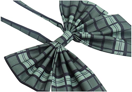 Image of PROCOS 2 Pcs Necktie Bow Tie Unisex Uniform Adjustable Plaid Tartan Bow Tie Necktie Set Cosplay Costume