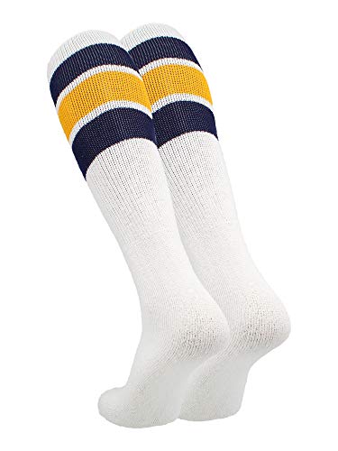 Image of TCK Retro Tube Socks with Stripes for Men & Women - 3 Stripe, 70's 80's Deadlift Socks