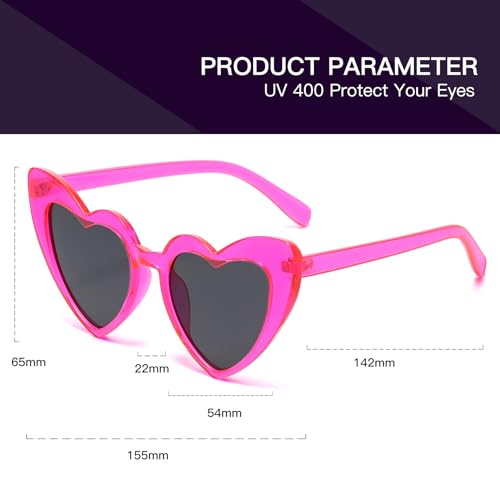 Heart Sunglasses for Women Trendy Cat Eye Love Shaped Sunglasses Vintage Lovely Retro Cute Sun Glasses2