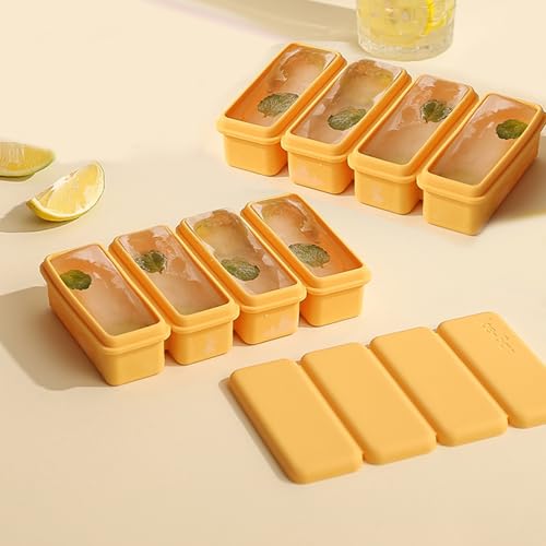 Cubetera de Silicona con Tapa Color Naranja miniatura 1
