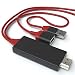 Produktbild JAMEGA  MHL HDMI Kabel Universal USB Adapter [Micro USB, USB C oder 8 Pin] 1m MHL zu HDMI Kabel [Audio und Bild] kompatibel mit iPhone 11, Pro, Max, X, Xs, Xr, Galaxy S10, S9, Note 8, P30, P20 UVM.