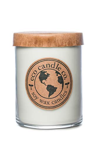 Eco Candle Co.Recycled Candle, Lemongrass Sage, 18 oz. Double Wick - Scents of Lemongrass & Sage - 100% Soy Wax, No Lead, Kraft Paper Label & Lid, Hand Poured, Phthalate Free, Midwest Grown Soybeans