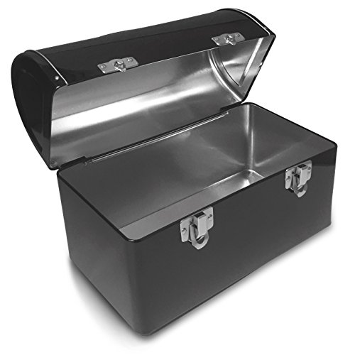 Plain Metal Dome Lunch Box - Black #TOP1