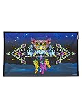 PSYWORK Schwarzlicht Stoffposter Neon Sentymo Owl, 0,50x0,82m