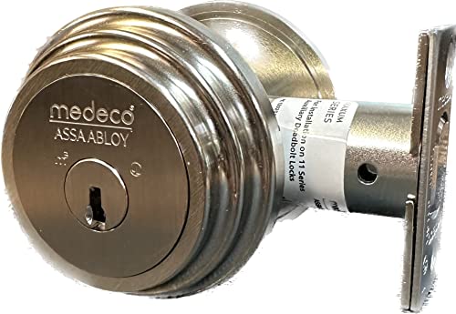 Medeco 11Tr50319 Maxum Residential Single Cylinder Deadbolt, Satin Nickel, High Security Restricted M3 Keyway, Keyed Different #TOP1