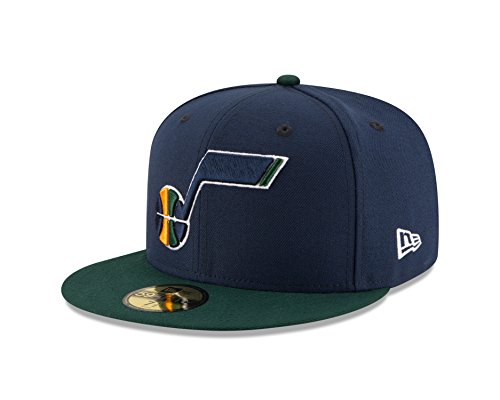 NBA Utah Jazz Men's 2-Tone 59FIFTY Fitted Cap, 7.5, Navy