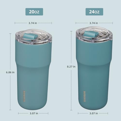 Image of BJPKPK 20oz Spill Proof Coffee Tumbler, Insulated Stainless Steel Cup | Double Wall Vacuum, Leakproof Lid, Keeps Hot /Cold /Iced, BPA Free, Dishwasher Safe, Cupholder, Travel, Haze Blue