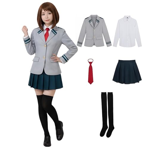 [Alaiyaky] コスプレ 制服 ヒーロー 学園服 女子制服 アニメキャラクター アカデミア風 雄英高校 コスチュームセット 仮装 コスチュームセット 人気 かわいい 学園祭 仮装 変装 cosplay 撮影 祭り