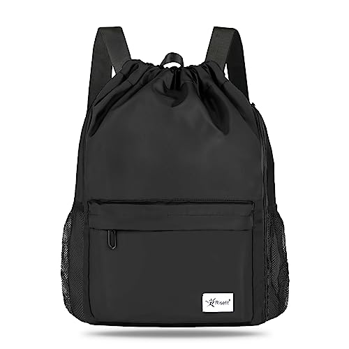 Risefit Waterproof Drawstring Bags, Swim Bags PE Bags School Backpacks for Adults, Kids - Rucksack for Men Women