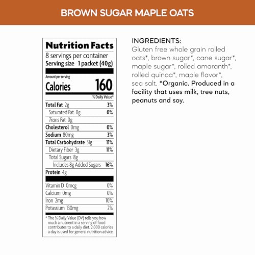 Nature'S Path Organic - Gluten-Free Instant Oatmeal Brown Sugar Maple, 8