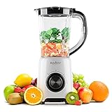 🔵 PFLEGELEICHT der Standmixer ist leicht zum Reinigen - wischen Sie er einfach mit einem feuchten Tuch ab. Das Gefäß ist leicht abnehmbar und auch Spülmaschinenfest.