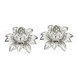 Cabilock 20個 フラワービーズキャップ ロータスジュエリーキャップ 空枠 スペーサー ジュエリーメイキング アクセサリー ネックレス ブレスレット 手芸用 ホワイト