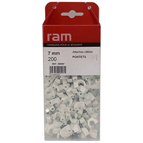 Pontet Attache-cable Blanc Diamètre 7 mm boite de 200 pieces