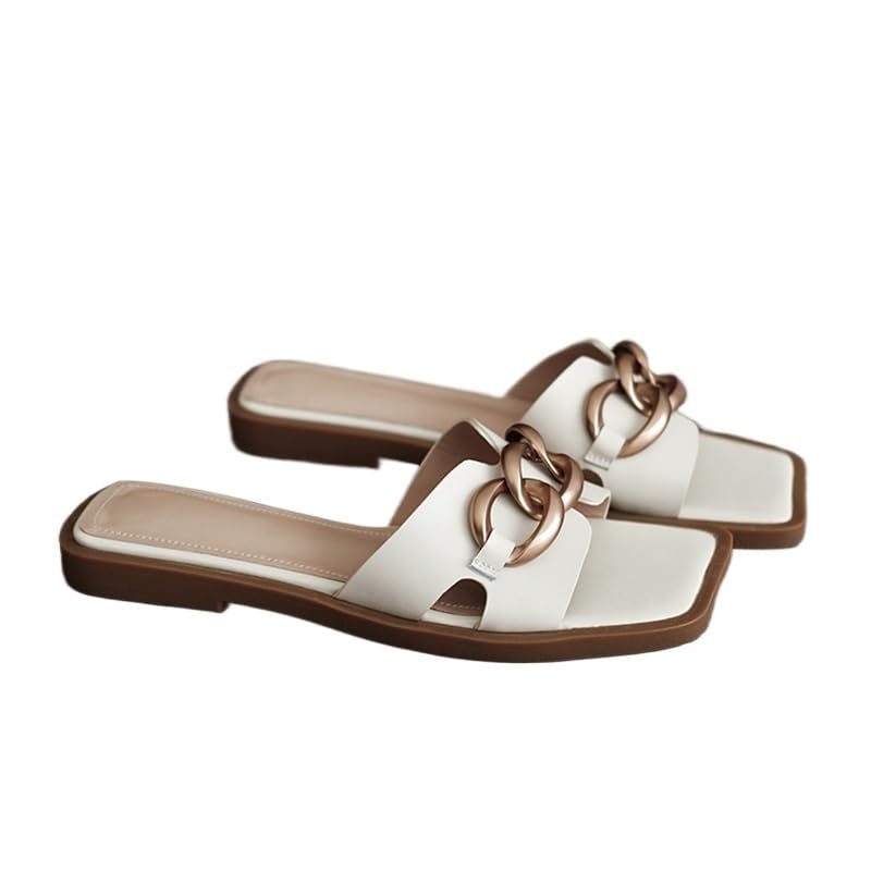 Sandals and Slippers ffor Women with Flat Bottoms and Half Pallets for External Wear(38)2
