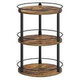 Gewürzregal Drehbar,Gewürzständer,Dreistöckiges Stehendes Drehgewürzregal,Küchenaufbewahrung,Gewürzregal,Geeignet Für Küchenarbeitsplatten,Badezimmer,Zimmer,Vielseitig Einsetzbar,Mobil,Braun-Schwarz