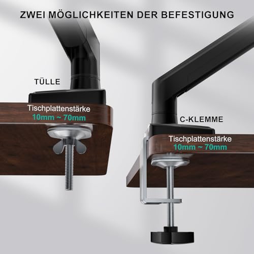 WALI Monitorhalterung für 13‑34 Zoll Bildschirme bis zu 12 kg, Verstellbarer Monitorarm… – Ansicht 5