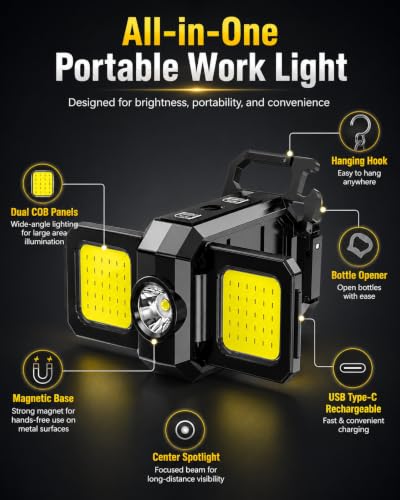 Image of Mini Rechargeable Keychain Light,Emergency Flash Light, High Lumen Super Bright LED Mini Torch Light, Portable COB Light with Magnet,Bottle Opener for Dog Walking,Car Repair,Emergency,Camping