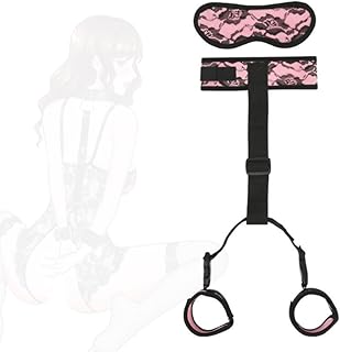 Correa de ejercicio para la espalda de cuero rosa, juego de correas de protección ocular para el cuidado personal