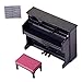 NUOBESTY Miniatur Klavier Modell Puppenhaus Musikinstrument Ornamente Mini Klavier mit Hocker Dekoration Puppenhaus Zubehör