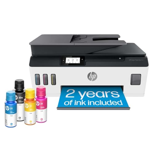 HP Smart Tank Plus 651 Wireless All-in-One Printer, Ink Tank Printer-for-Home Use, up to 2 Years of Ink in Bottles, Auto Document Feeder, Mobile Print, Scan, Copy, Fax (7XV38A)