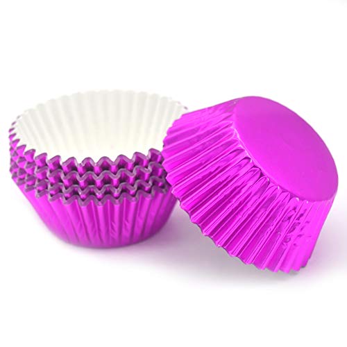 Image of Standard Hot Pink Foil Cupcake Liners Muffin Baking Cups for Party and More, 100-Count