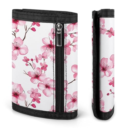 Cherry Flowers Floral Trifold Wallet Slim Credit Card Holder Minimalist Front Pocket Money Clip for Women Men3