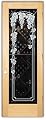 Frosted Glass Wine Door - Vineyard Grapes Trellis - 1D Positive Clear - Grapes & Ivy - 30" x 96" - Knob on Left - Pull Open - Maple